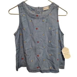 NWT Altar'd State Embroidered Chambray Top
